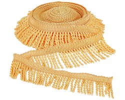 Dailygoods - Dailygoody - PandaHall Fringe Trim - 10 meter Bullion Gordijn Franjes - Helder Goud - Versieringen voor Woondecoratie - Geschik