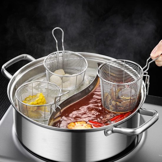 Dailygoods - Dailygoody - Roestvrij stalen pastamachine - Mesh spinnenzeef - Duurzaam en praktisch - Zilver - Geschikt voor noedels - Veilig in gebruik - Voor knoe — afbeelding 2