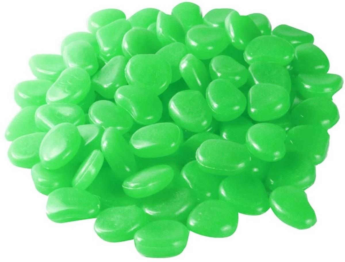 Dailygoods - Dailygoody - Lichtstenen - Tuindecoratie - Fluorescerende Kiezelstenen - Groen - Lichtgevende Stenen - Nachtlicht - Geschikt voor Buiten - Kleur Groen