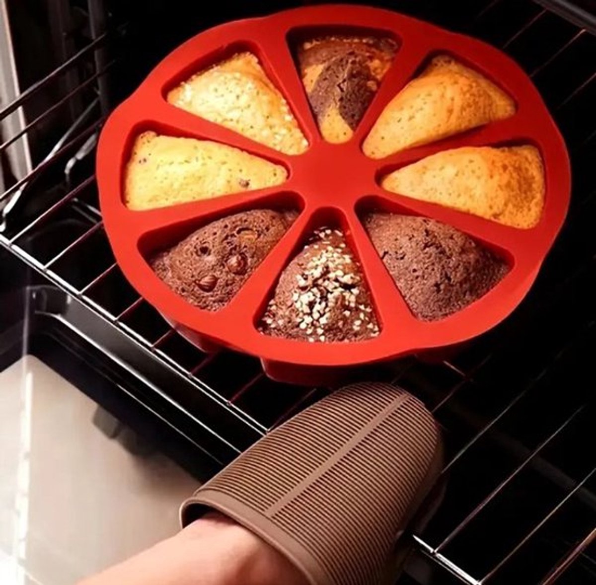 triangel bakvorm - cakevorm - siliconen - jungel broodjes