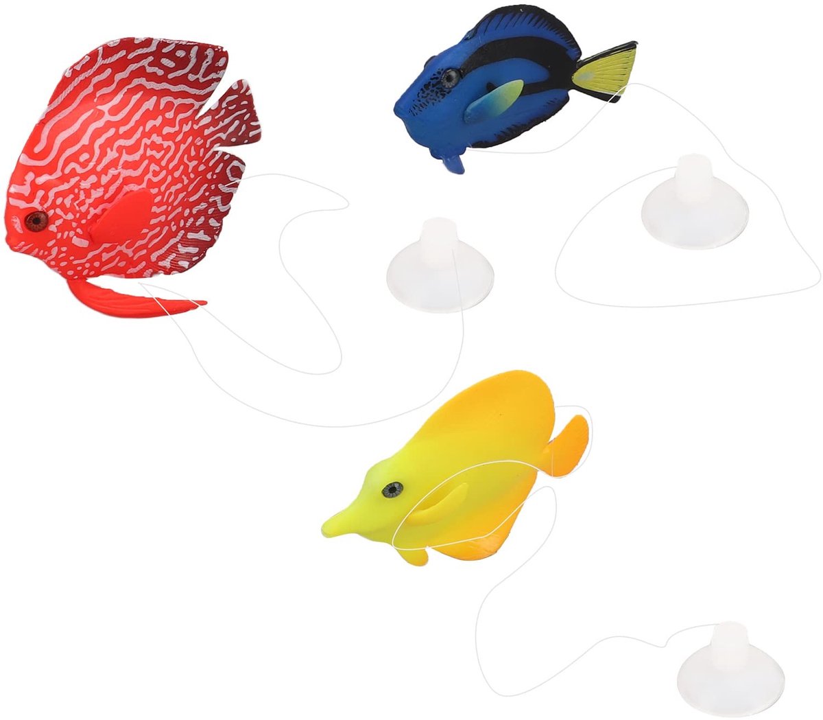 Dailygoods - Dailygoody - Glanzende clownvis - Kunstmatige siliconenvis - Drijvende aquariumdecoratie - Veilig voor vissen - Natuurlijke uitstraling - Geschikt voo.