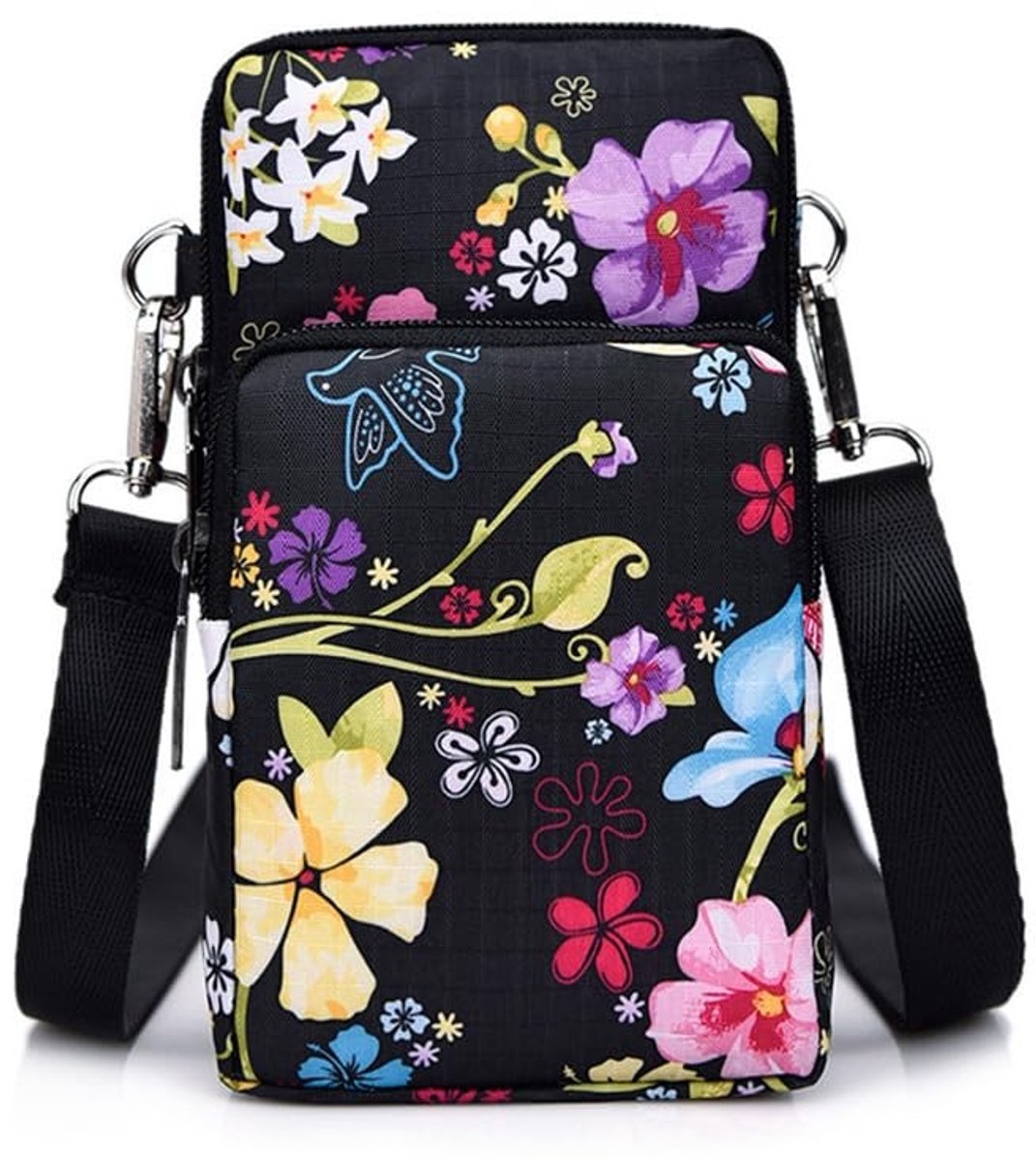 Dailygoods - Dailygoody - Schoudertas Dames - Nylon Schoudertas - Waterdicht en Praktisch - Compact Formaat - Telefoonhouder en Portemonnee - Ideaal voor Dagelijks...