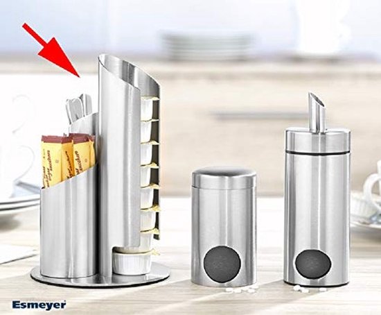 Dailygoody - Multi portiedispenser - Melkpotjes - Vaatwasserbestendig - Zilver - Suikerzakken - Perfect voor kantoor - 17,5 cm hoog van Merkloos — afbeelding 5
