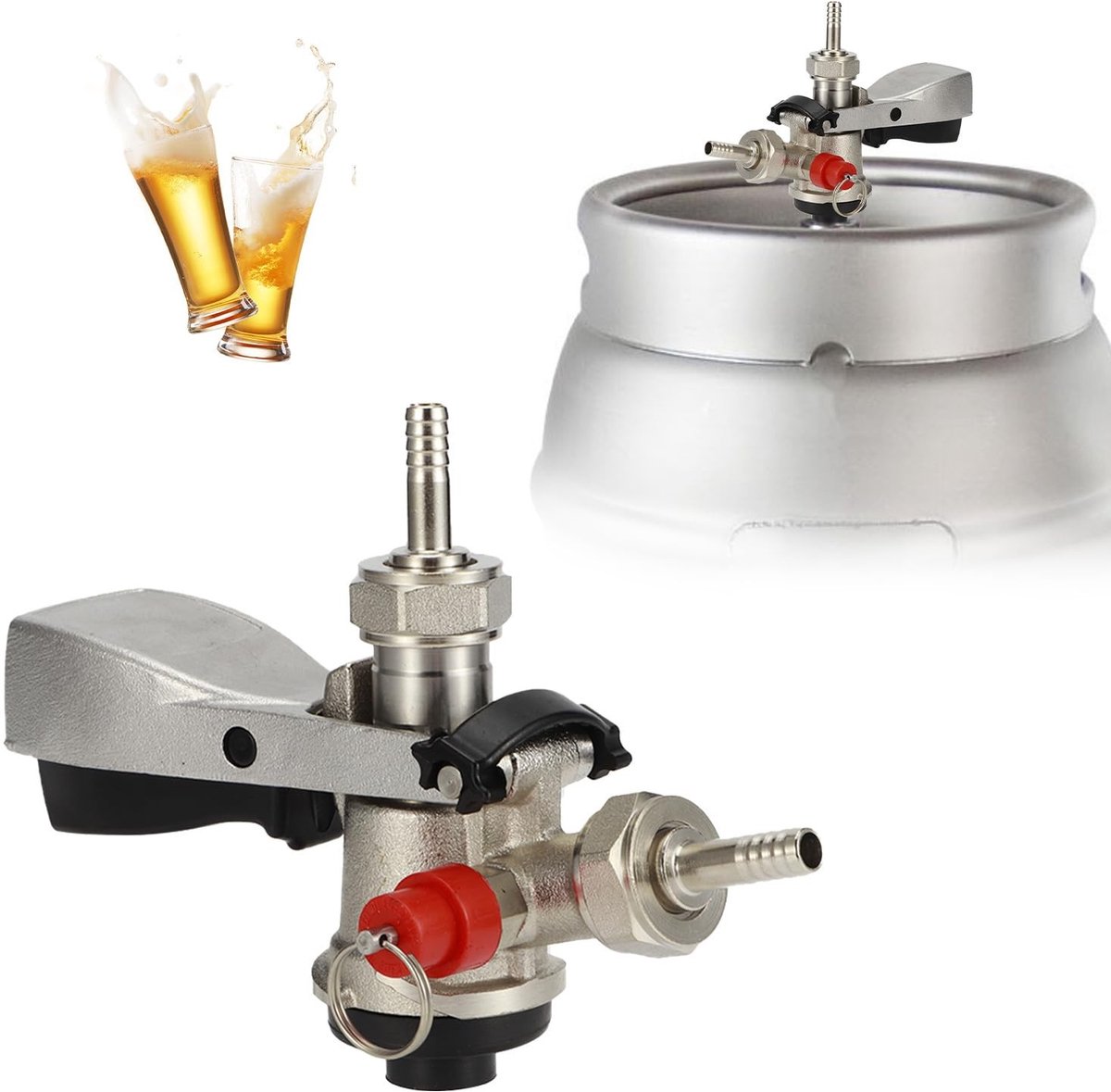 Dailygoods - Dailygoody - Biervatkoppeling - Tapbierdispenser - Veiligheidsdrukontlasting - Roestvrij staal - Thuisbrouwen systeem - Geschikt voor bierliefheb