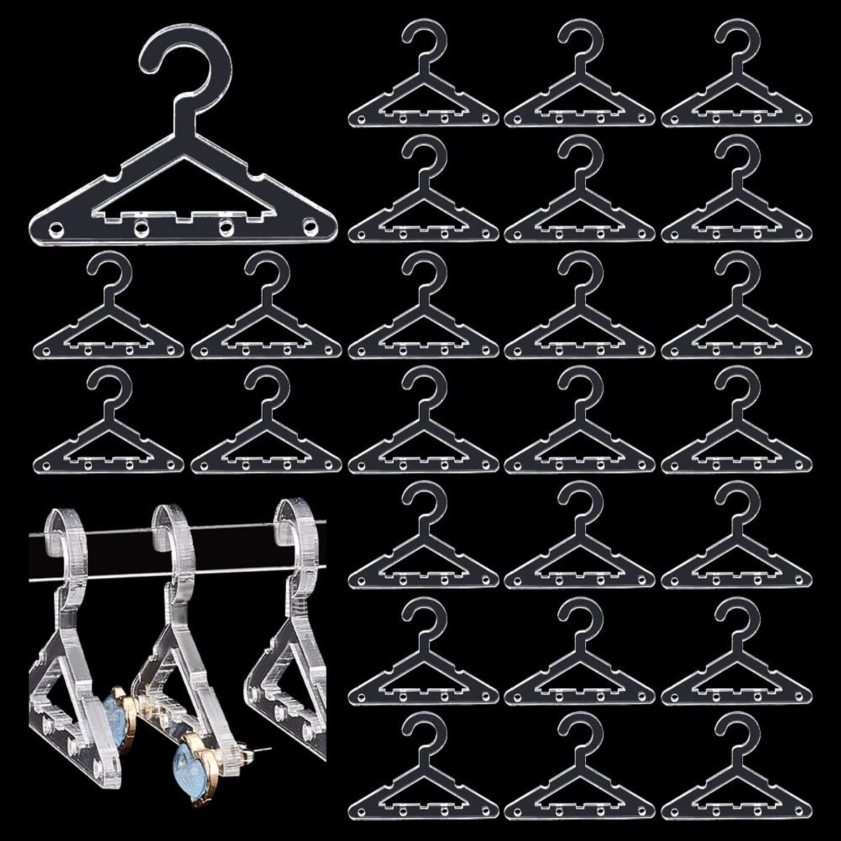 Dailygoods - Dailygoody - Earring Holders - Acryl Earring Stands - Mini Organizer - Transparant - Sieraden Stand - Geschikt voor Thuisgebruik - 30 Stuks