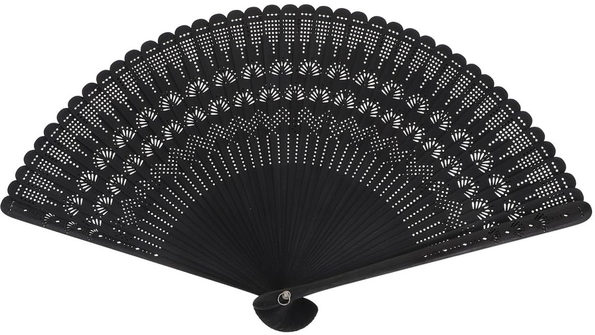 Dailygoods - Dailygoody - Retro Draagbare Ventilator - Opvouwbare Handventilator - Elegant ontwerp - Bruin - Houten Ventilator - Perfect voor optredens - 18 cm