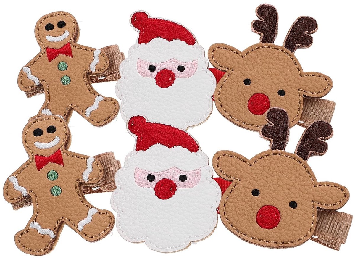 Dailygoods - Dailygoody - Kerst haaraccessoires - Haarspelden voor bruiloft - Feestelijk en charmant - 6 stuks - Rendier haarclips - Geschikt voor Kerstmis - Kleur
