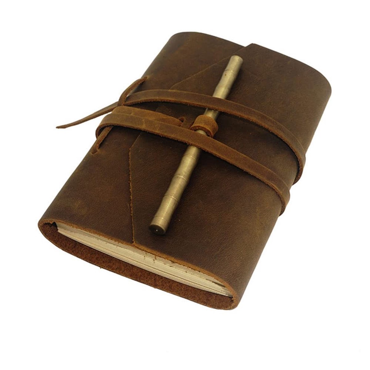 Dailygoods - Dailygoody - Antiek Rustiek Lederen Notitieboek - Vintage Schrijven - Effen Papier - Gebonden Dagboek - Schetsboek voor Notities - Voor Mannen en Vrou