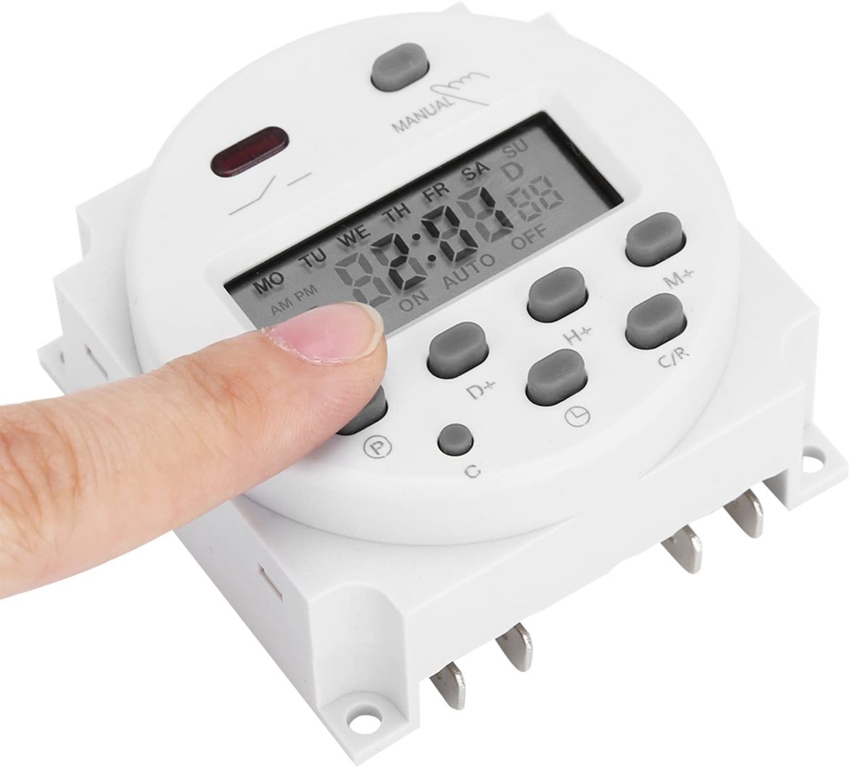 Dailygoods - Dailygoody - Digitale Tijdschakelaar - Microcomputer Controle - Wit - 12V Tijdschakelaar - 17 Instellingen - Geschikt voor Huishoudelijke Toepassingen
