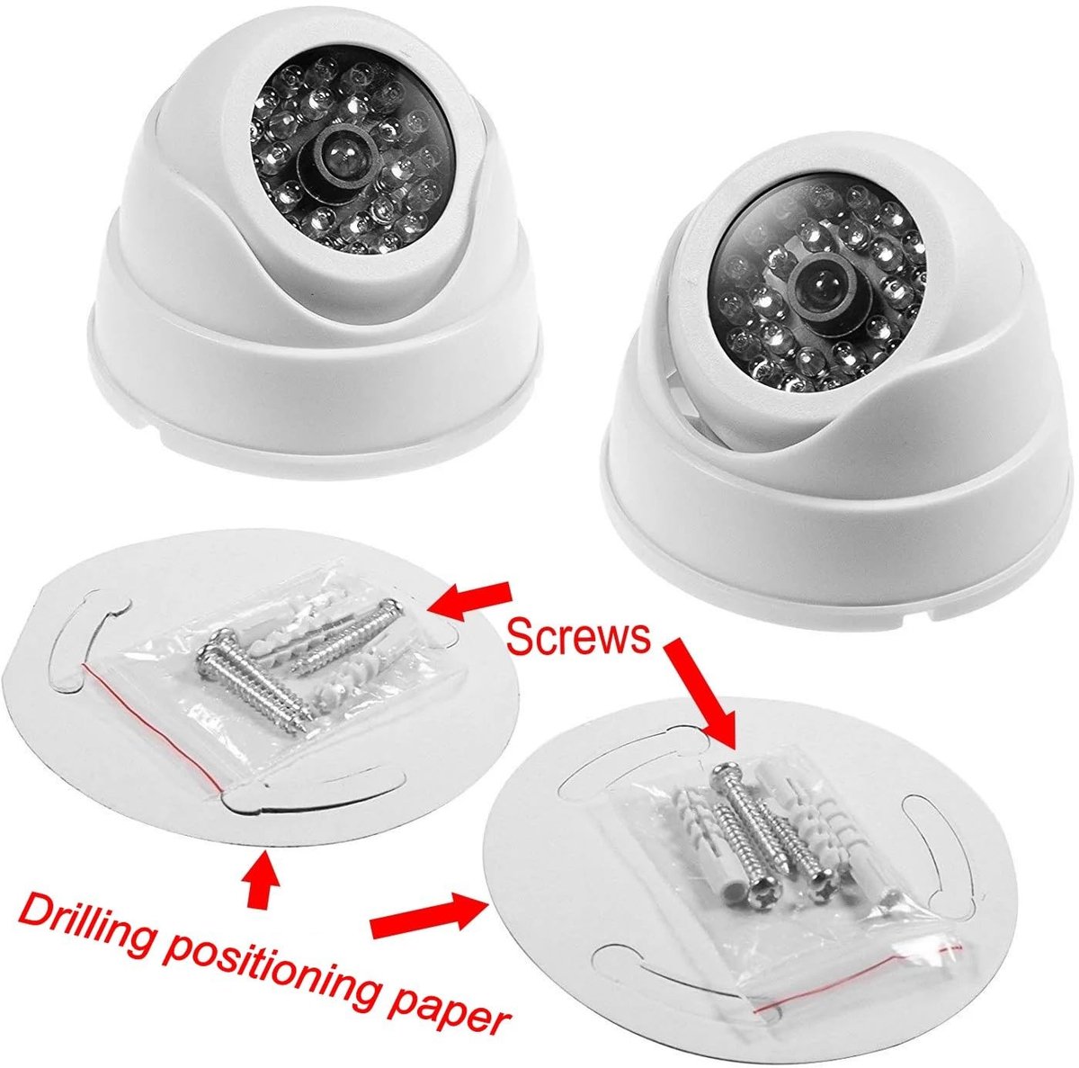 Dailygoods - Dailygoody - Dummy Camera - Beveiligingscamera - LED Flits - Wit - Imitatiecamera - Veiligheid - Geschikt voor Binnen en Buiten - Wit