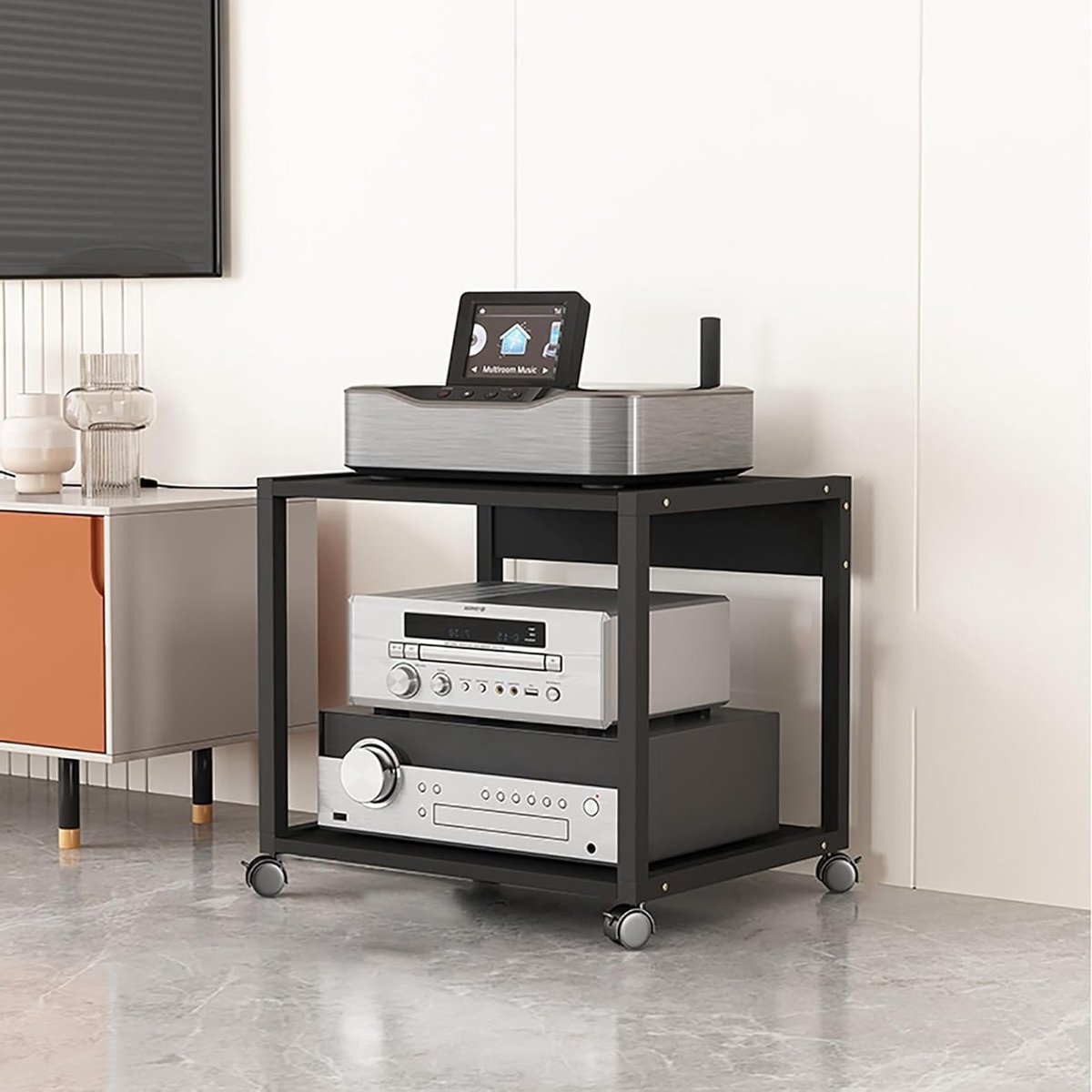 Stijlvol mediakabinet in mid-century design - Perfecte opslag voor dvd's, gameconsoles en audioapparatuur in woonkamer en studio
