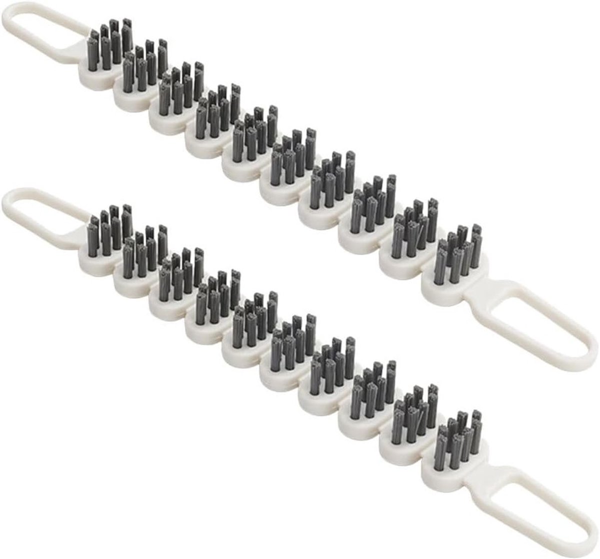 2-delige flexibele schoonmaakborstel set van dubbelzijdige borstels voor kleine schoonmaaktaken, multifunctionele borsteltool