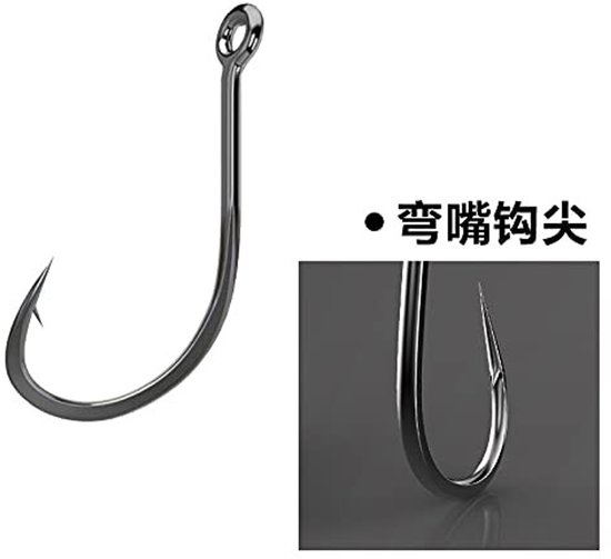 Dailygoods - Dailygoody - Roestvrij Staal Vishaken - Zoutwater Haken - Super Sharp - Maat 2 -12 - Gesmeed Lange Schacht - Extra Sterke Metalen Vishaken - 500 stuks — afbeelding 5