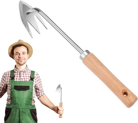 Tuingereedschap - Wiedgereedschap Schoffel - Onkruid Verwijderen - Duurzaam Mangaanstaal - 35 cm - Hout van Merkloos	 — afbeelding 5