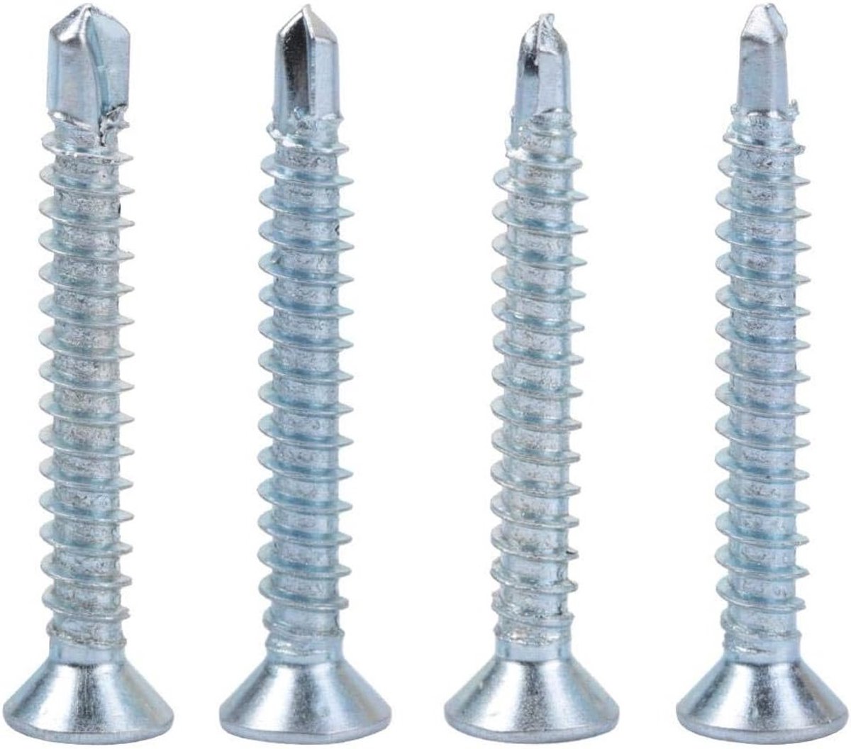 50 Stuks M4.2 Platkop Zelfborende Schroeven, Zelftappende Schroeven Set voor Metaal en Hout, Perfect voor Bouwprojecten
