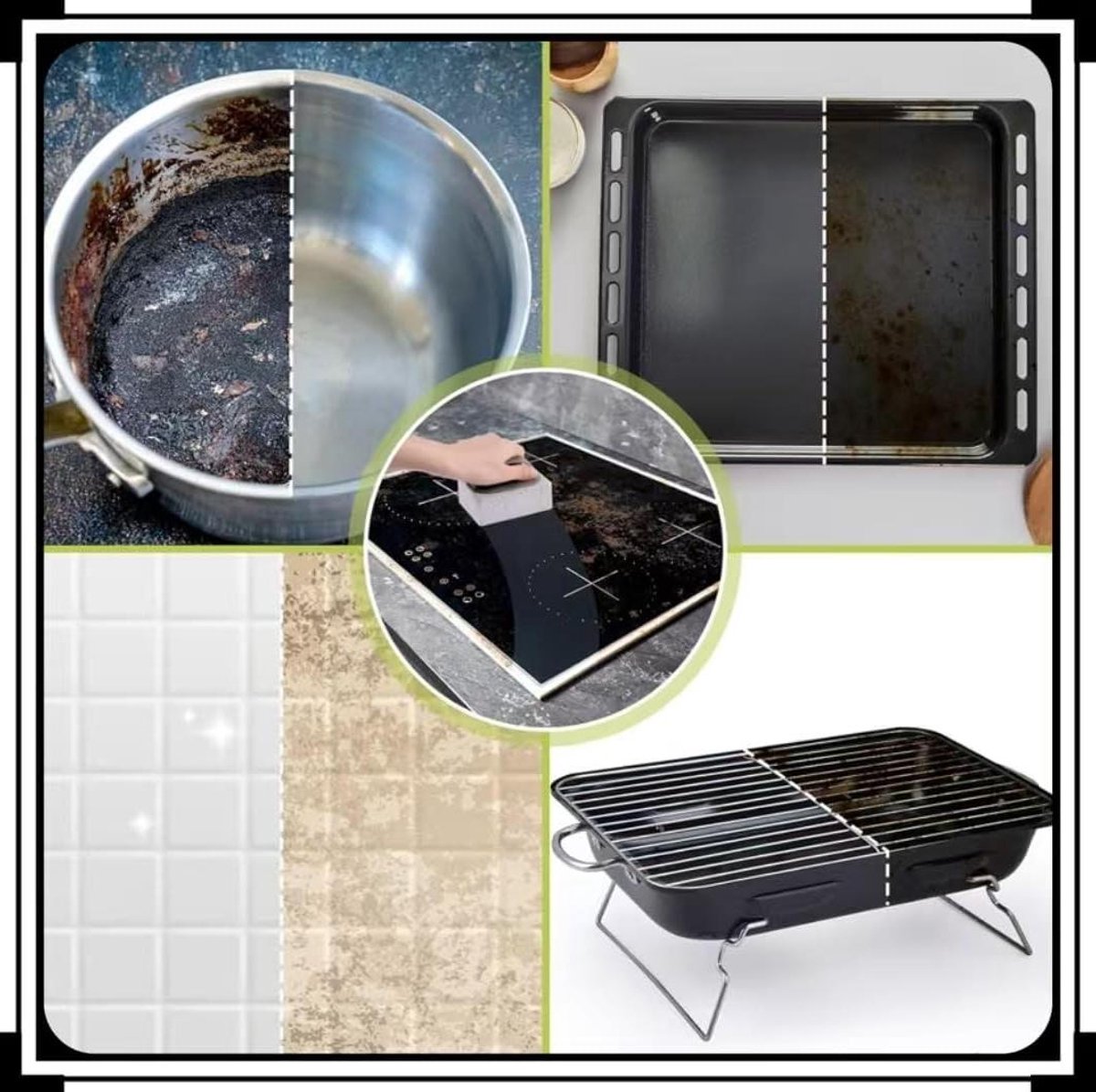 Puimsteen Reiniger - Grillsteen Blok - Barbecue Schoonmaken - Met Handvat - 2 Stuks - Grijs