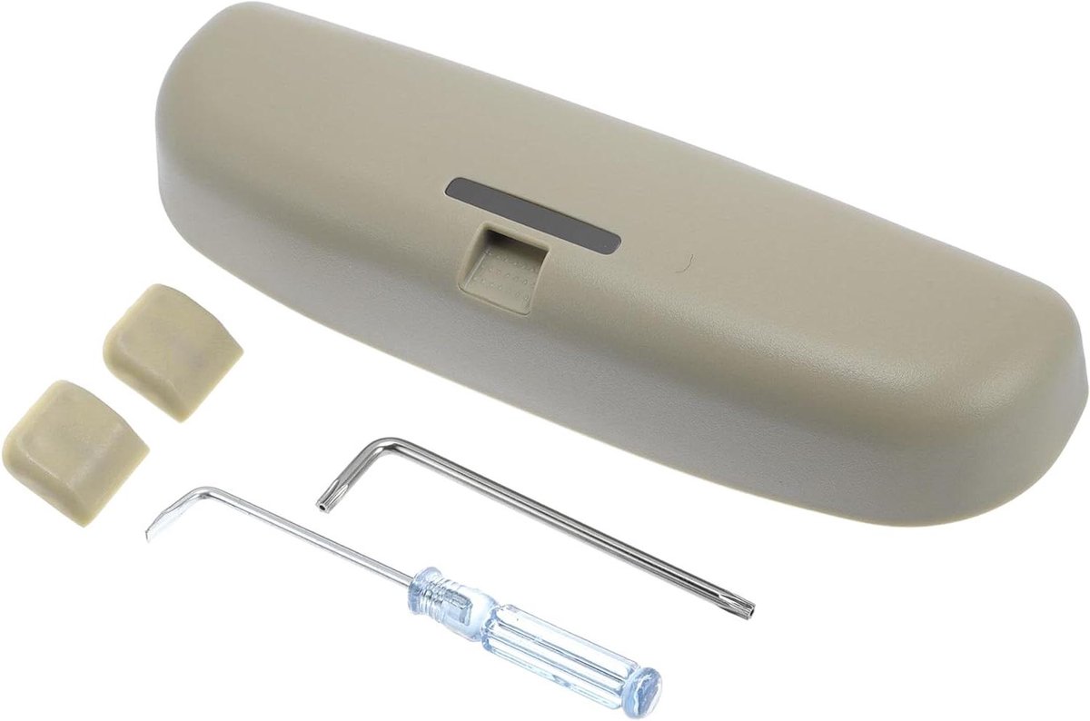 Zonnebrilhouder Auto - Brillen Opbergdoos - Auto Interieur Organisatie - Specifiek voor Model - 23x8x5.5cm - Beige