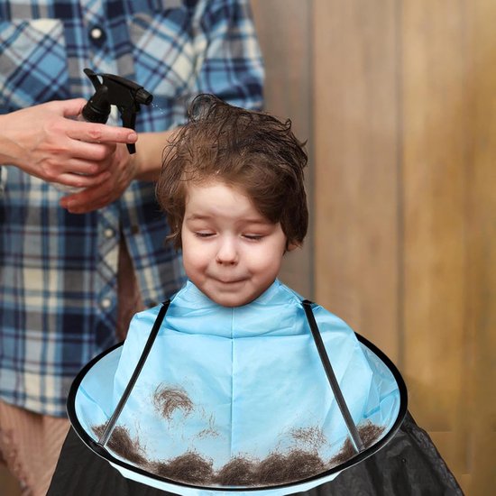 Kappers Cape - Kapmantel Paraplu - Haar Vangen - Verstelbare Hals - 57 cm - Zwart — afbeelding 3