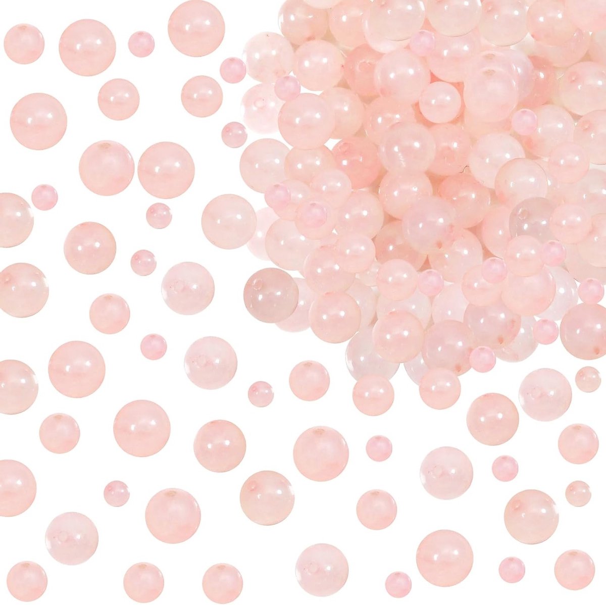 100 stuks 4mm 6mm 8mm Rozenkwarts Edelsteen Kralen Ronde Loose Beads met Gat voor Sieraden, Ambachten en DIY Armbanden en Kettingen