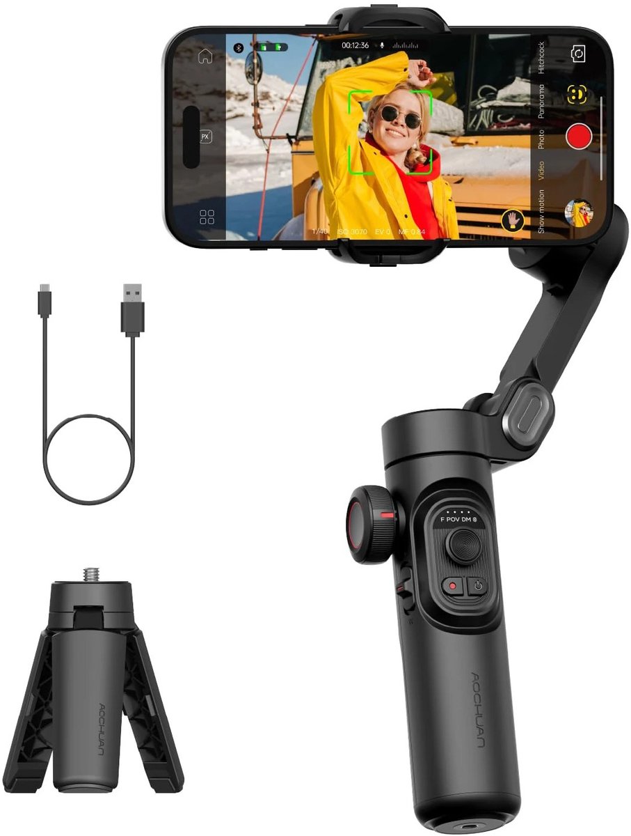 uJOY Telefoon stabilisator - Telefoonhouder - Smartphone - Perfecte stabiliteit - Bluetooth - Volgmodus en gezichtsherkenning