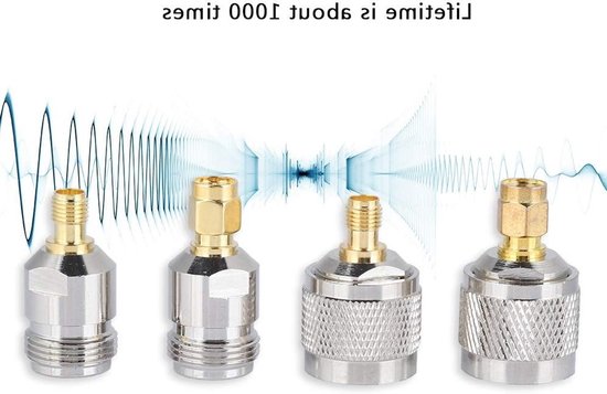 4-delige SMA naar N adapter set voor RF coaxiale kabel, externe WLAN antenne en antenneverbindingen van Merkloos — afbeelding 3