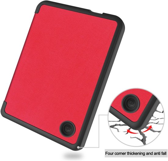 E-Reader Hoes Geschikt voor Kobo Clara Colour / Clara BW - Book Case met Sleep/Wake Functie - Kunstlederen Beschermhoes - Rood van iMoshion — afbeelding 3