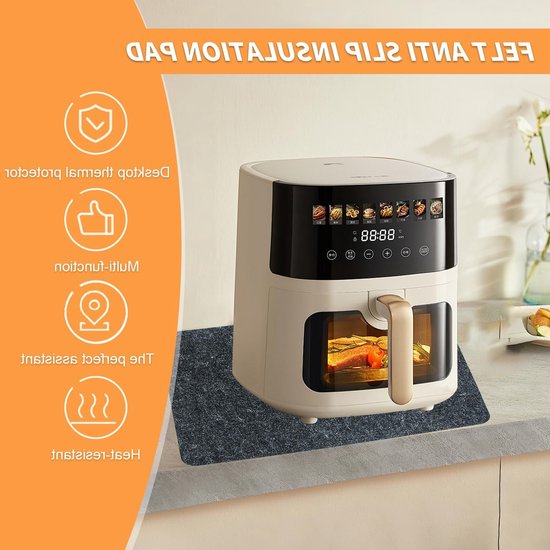 Hittebestendige en brandwerende mat voor de keuken - Isolatie en bescherming voor werkbladen, 44 x 30 cm, ideaal voor bakken en koken — afbeelding 4