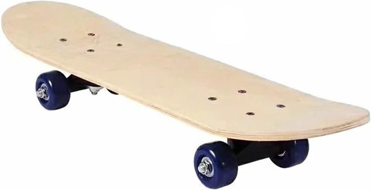 Kinderskateboard Dubbel Kick Board Leren Tricks Zeven Lagen Esdoorn 60x15cm Blanco