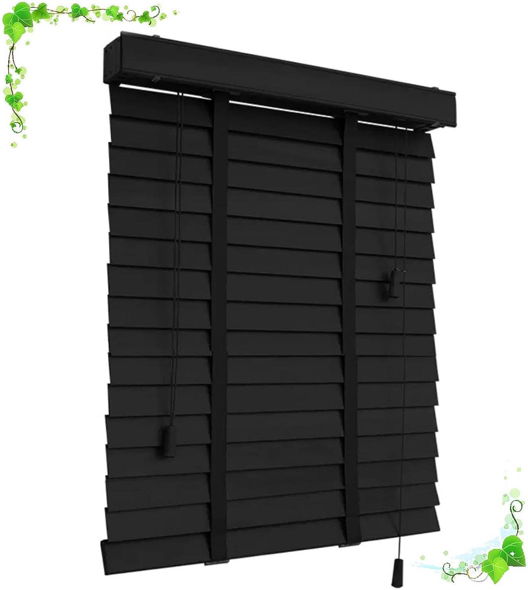 Houten Horizontale Jaloezieën - Privacy Raambekleding - Raam Decoratie - Natuurlijk Massie
