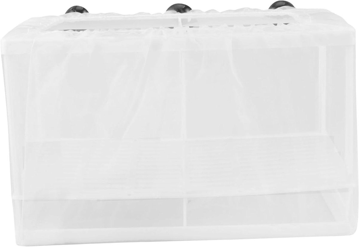 Aquarium Kweekbox - Visbroederij Isolatiebak - Vissen Beschermen - Met Scheidingswand - 26 x 15 x 15 cm - Wit
