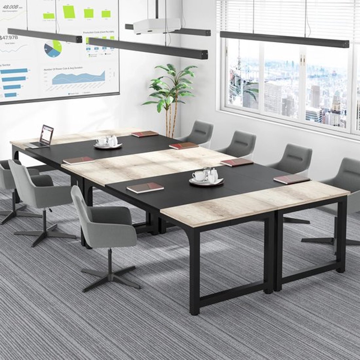 Computertafel – Bureau – Werkplek – Studietafel – Houten Tafel – 180 Cm Breed – Vintage Design
