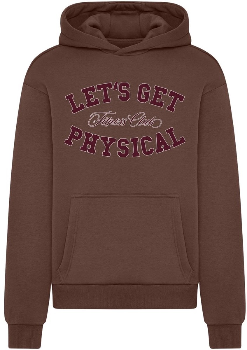 Mister Tee Let’s Get Physical Fluffy Hoodie/trui XL Bruin