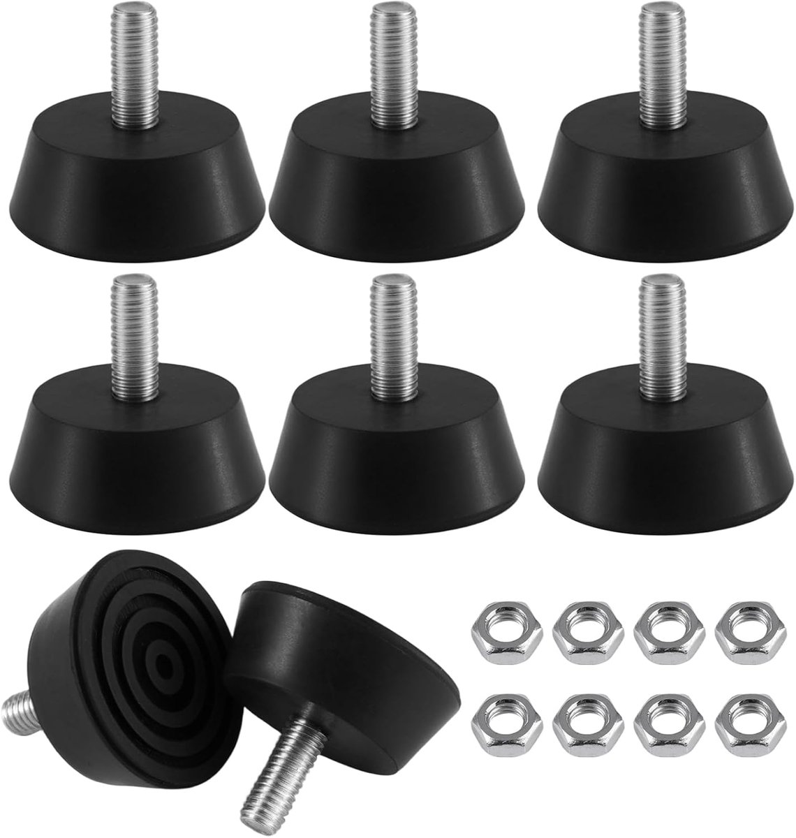 Screwable Rubber Buffer M6 x 32.3 mm - Adjustable Furniture Legs - Chair Glides with Thread M6 voor Meubels Stoelen Tafels Sofas Huishouden