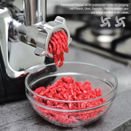 Vleesmolen Messen Set 2 Stuks - Roestvrij Staal Accessoires voor Mixer en Chopper — afbeelding 3