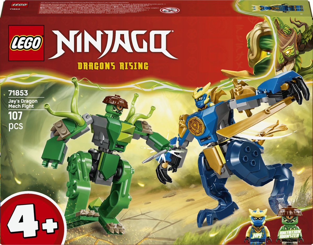 LEGO Ninjago Jay's drakenmechastrijd: 2 mecha, 107 delen, vanaf 4 jaar