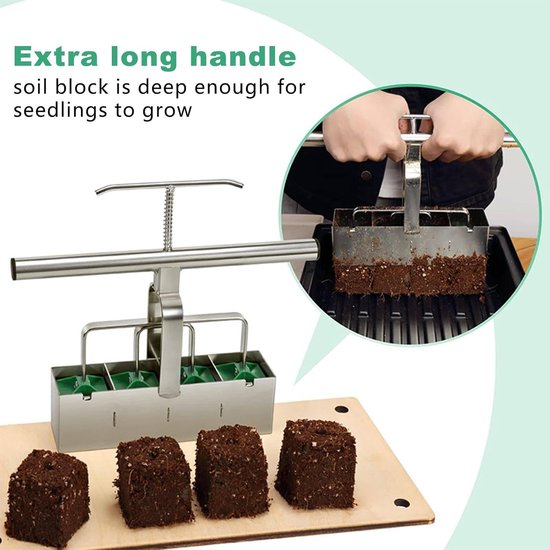 Bodemblokker - Grondblokker Stekkenmaker - Planten Voorbereiden - Roestvrij Staal - 28.5 x 25 cm - Zilver van Merkloos	 — afbeelding 4