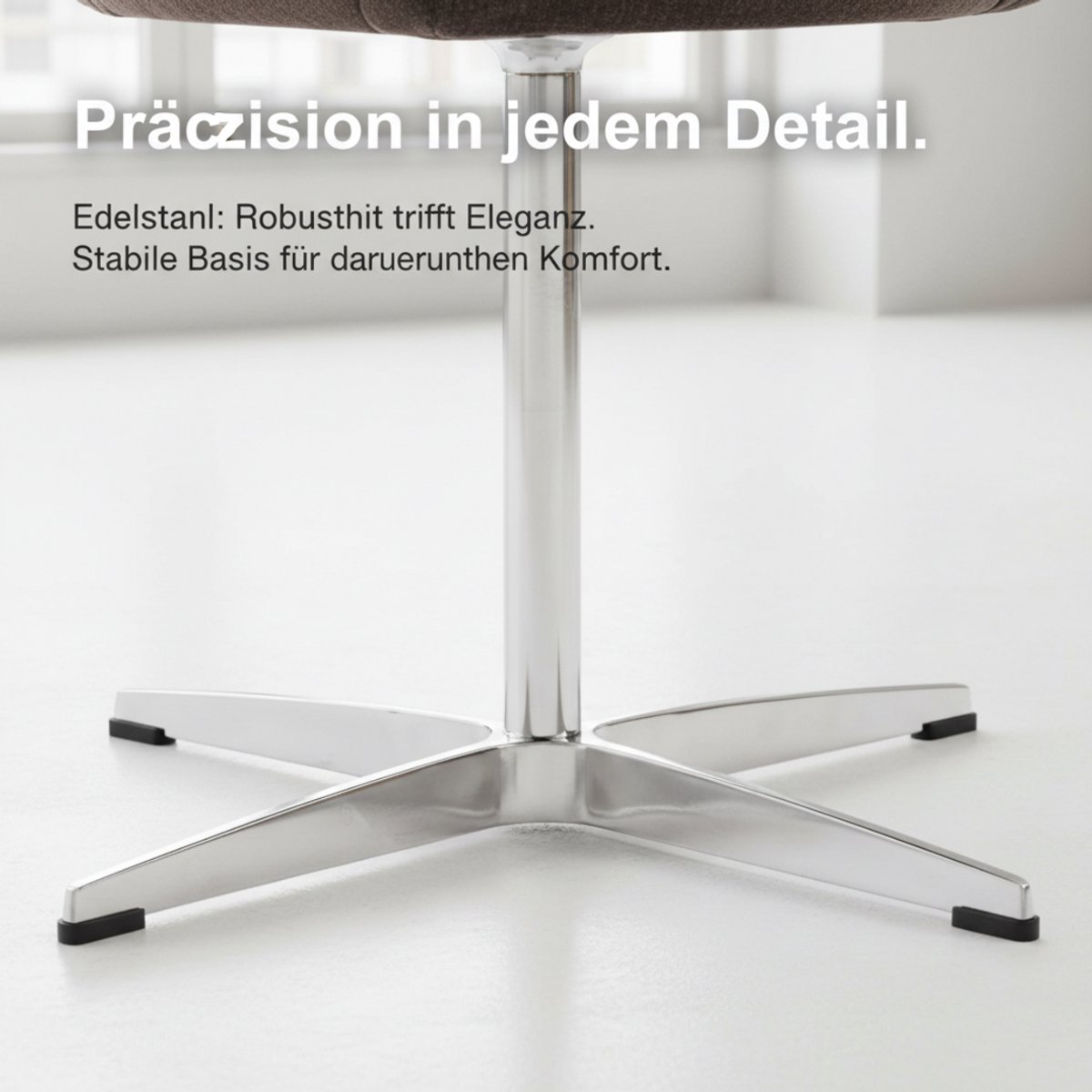 MIVRAY Draaistoel 64 x 64 x 78 cm - 360 Graden Draaibaar En Ergonomisch - Voor Thuiskantoor - Stof En Metaal - Bruin