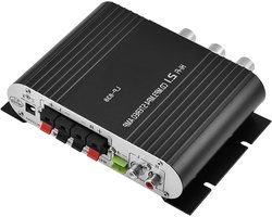 Mini Eindversterker - Audio Versterker - Muziek Luisteren - Aluminium Behuizing - 15.4 x 12.9 x 3.9 cm - Zwart