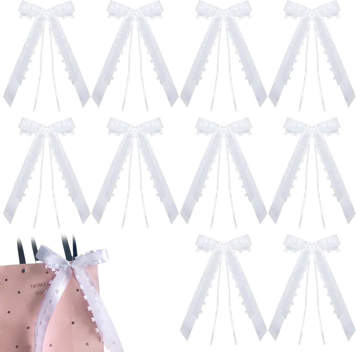 Decoratieve Ribbons voor Bruiloften, Polyester Ribbons voor Auto Versiering, 10 Stuks voor Feestelijke Decoratie en Cadeaus