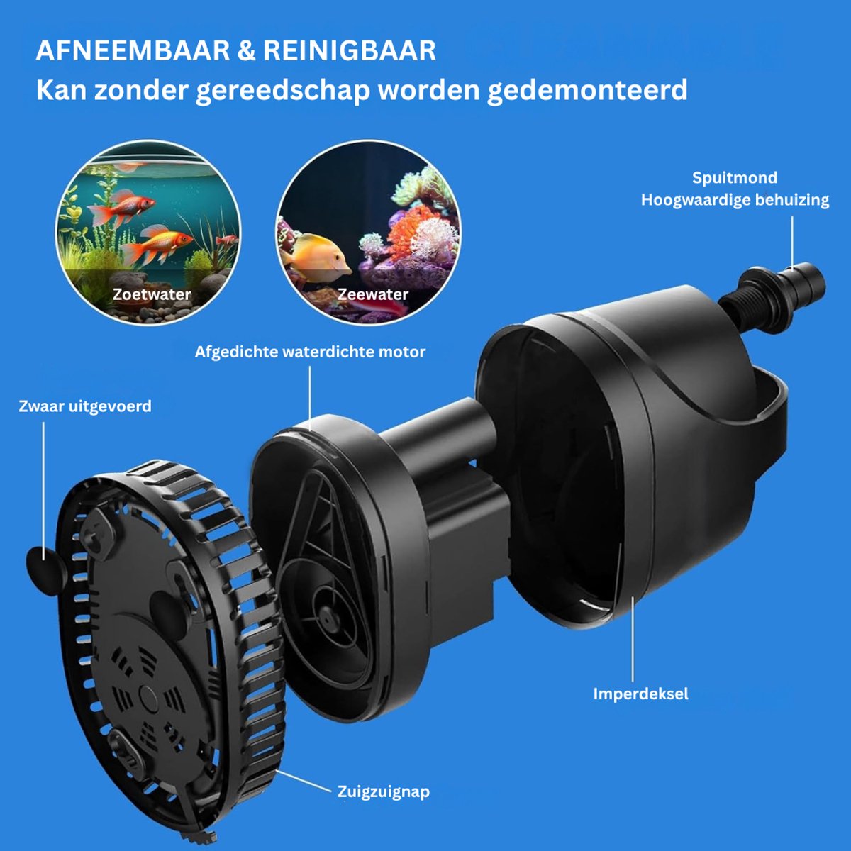 HEZIVO® Regentonpomp - Bewateringspomp Regenton - Tuinpomp - Dompelpomp - 20 W - 1200 l/u – foto 3
