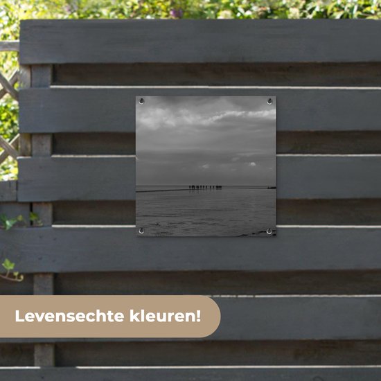 Posters de jardin Mer des Wadden - Zwart - Wit - Mer des Wadden - 50x50 cm