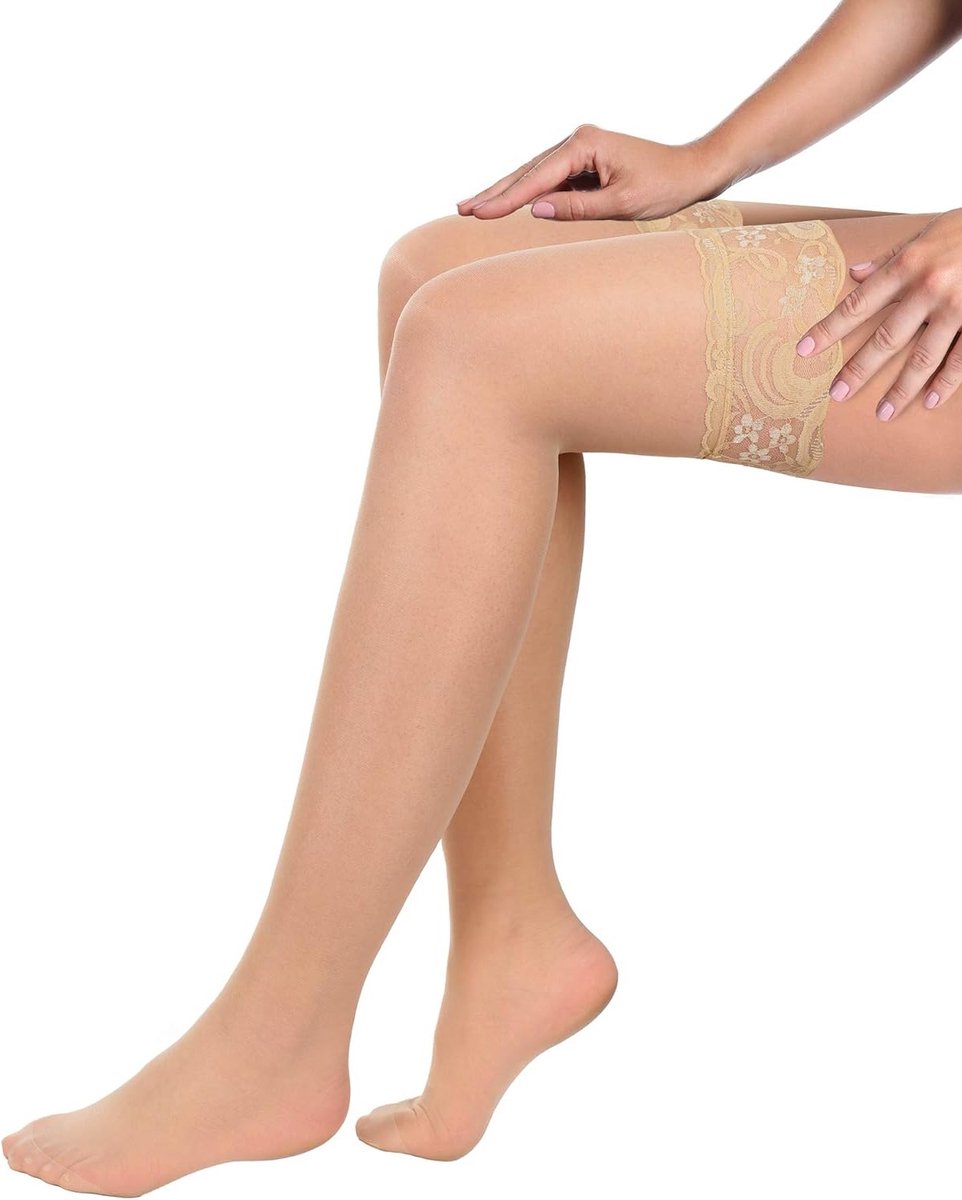 3 Paar Dames Thigh High Kousen met Strik en Kant - Elegante en Comfortabele Beenmode