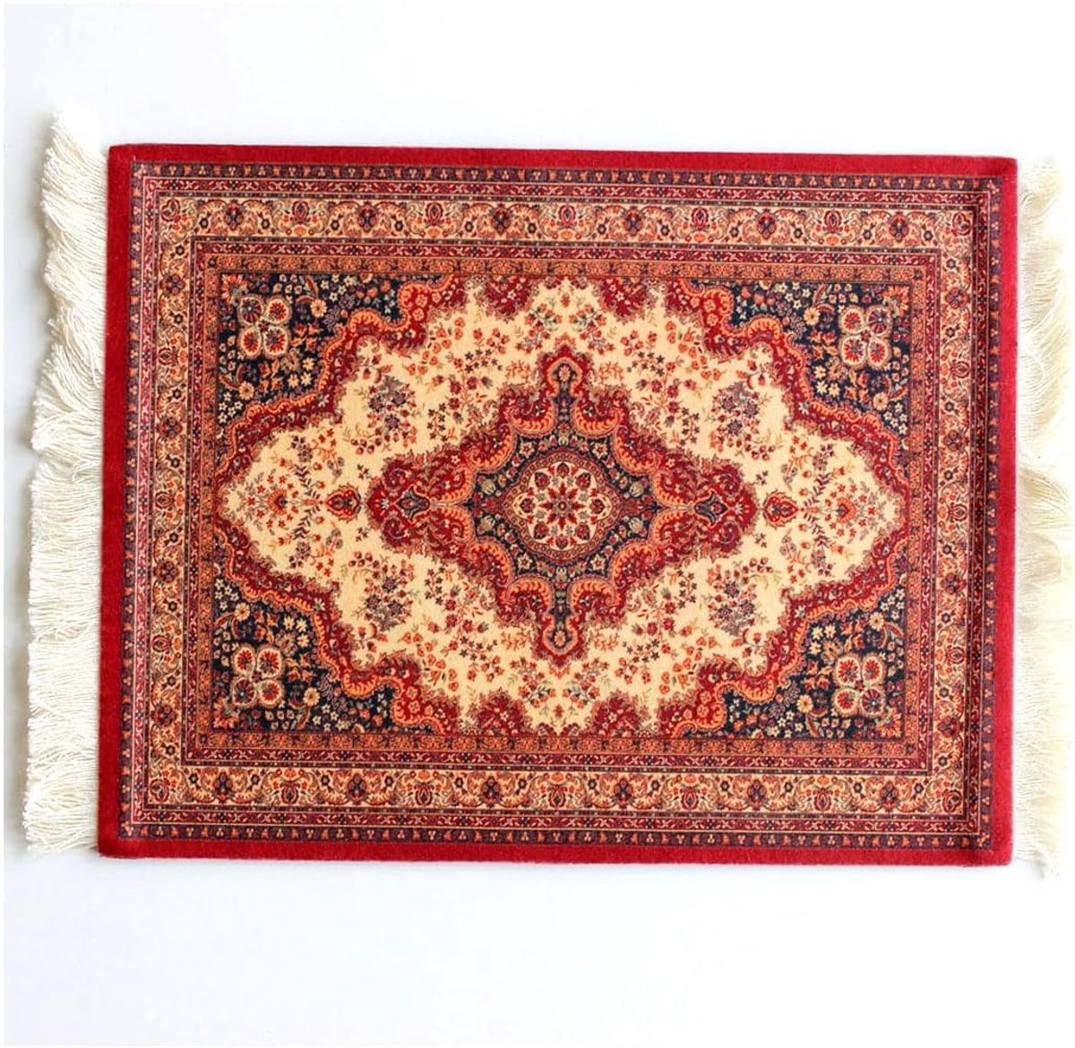 Oosterse Muismat met Kwasten - 28x18 cm - Rood