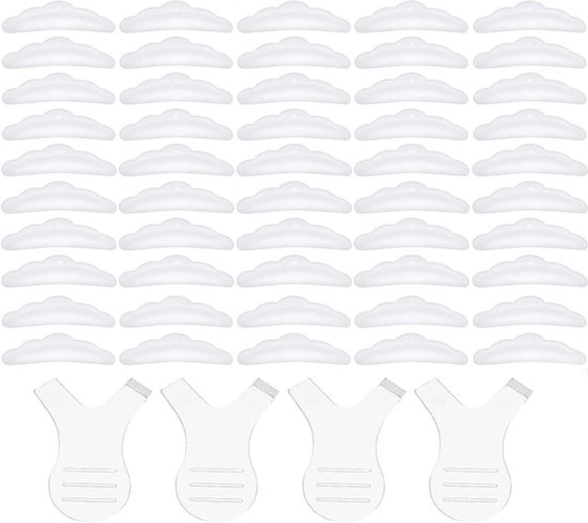 Wimperlifting pads, 50 stuks siliconen pads voor wimperlifting, Y-kwast, 5 maten