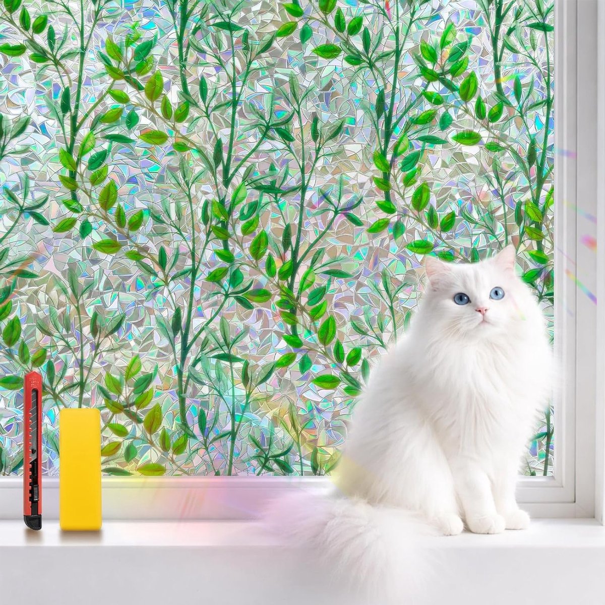 Zelfklevende raamfolie 90x200 cm voor privacy, zonwering en decoratie
