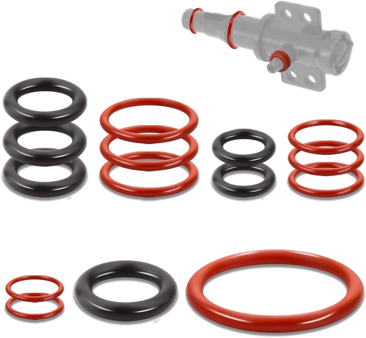 Sealingringen voor volautomatische koffiemachines, 15 stuks O-ringen van silicone, vervangingsonderdelen voor koffiezetapparaten, inclusief steun- en stoomklep