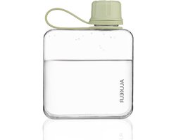 Draagbare platte waterfles, herbruikbare Tritan plastic reisfles, lekvrije en lichte waterfles voor wandelen en backpacken (groen, 10.8oz) Draagbare platte waterfles, herbruikbare Tritan plastic reisfles, lekvrije en lichte waterfles voor wandelen en backpacken (groen, 10.8oz)