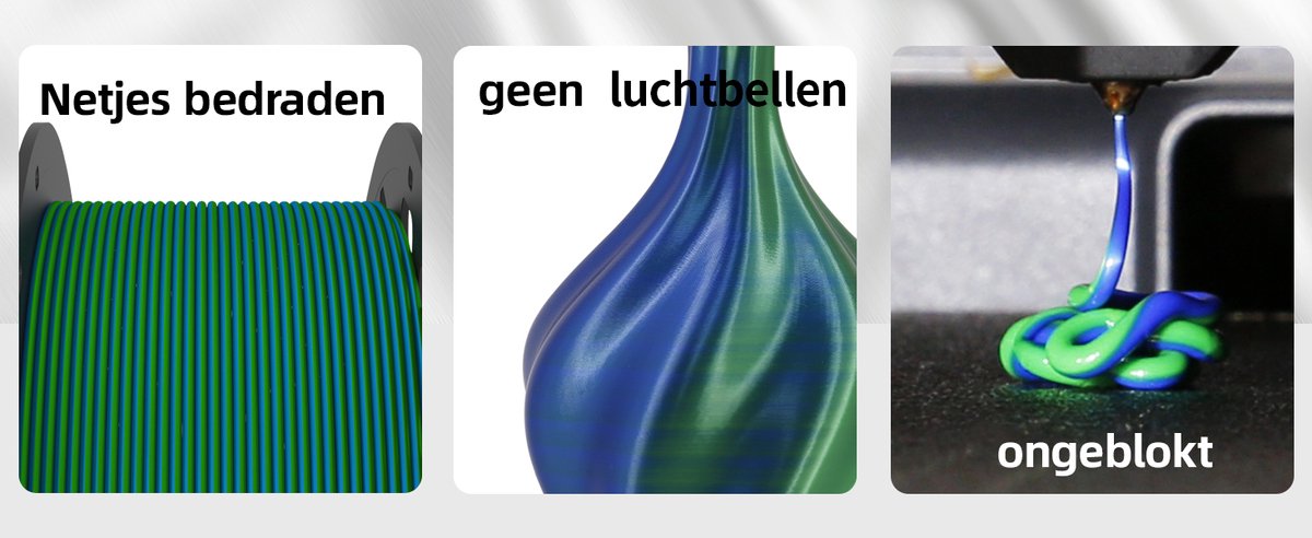 PLA Dual Color Silk+ Filament Roze/Blauw – 1.75mm – Hoge Glans – Perfect voor Draken & Display Prints — afbeelding 4
