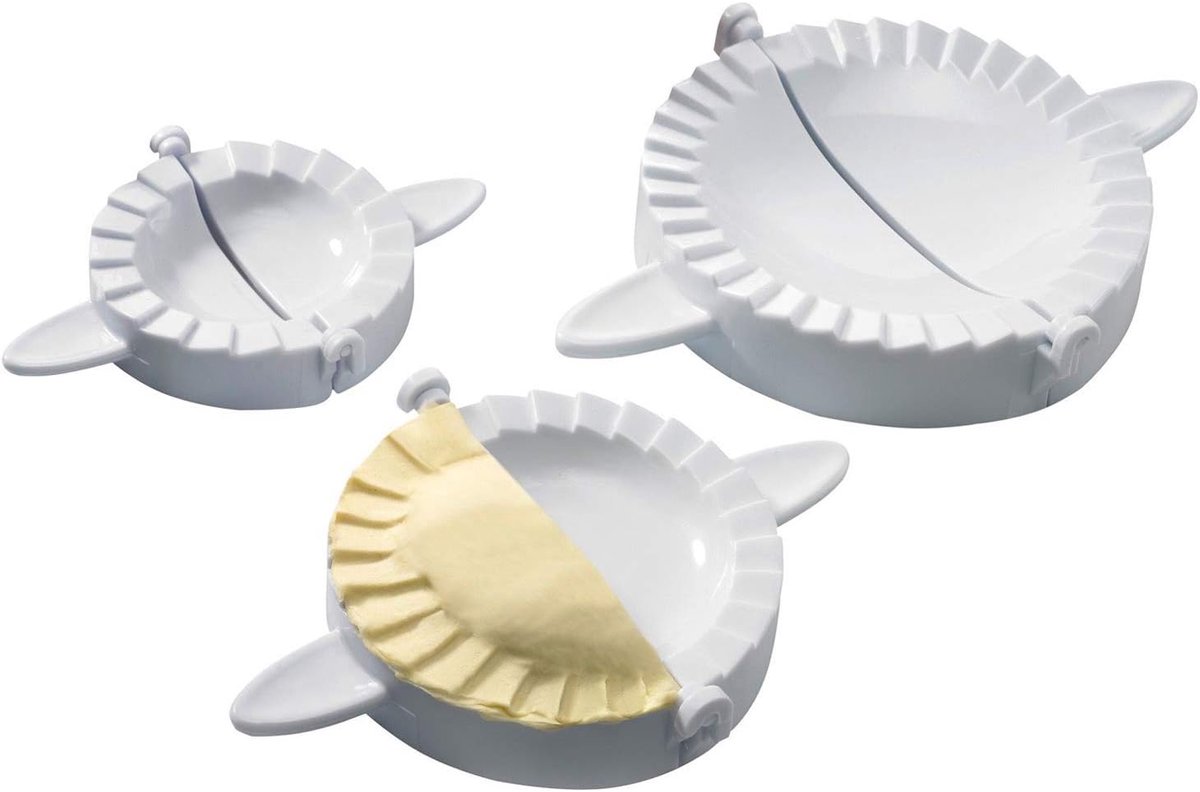 Raviolimaker-set, empanada-/pierogi-vorm, 3 stuks, Ø 7.5/9.5/12.5 cm, plastic,