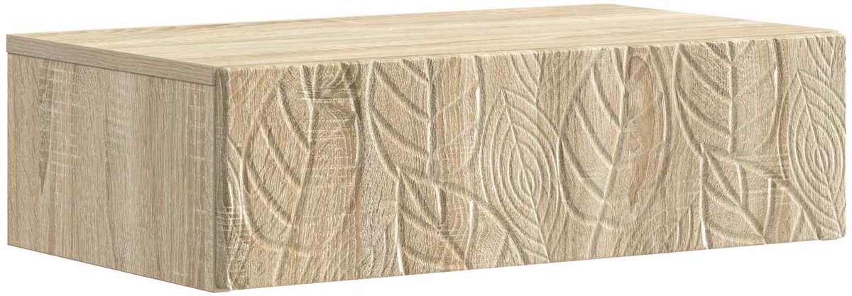 vidaXL Wandgemonteerde - Zijtafel - 87,5 - x - 34,5 - x - 17 - cm - Bewerkt - hout Sonoma eiken